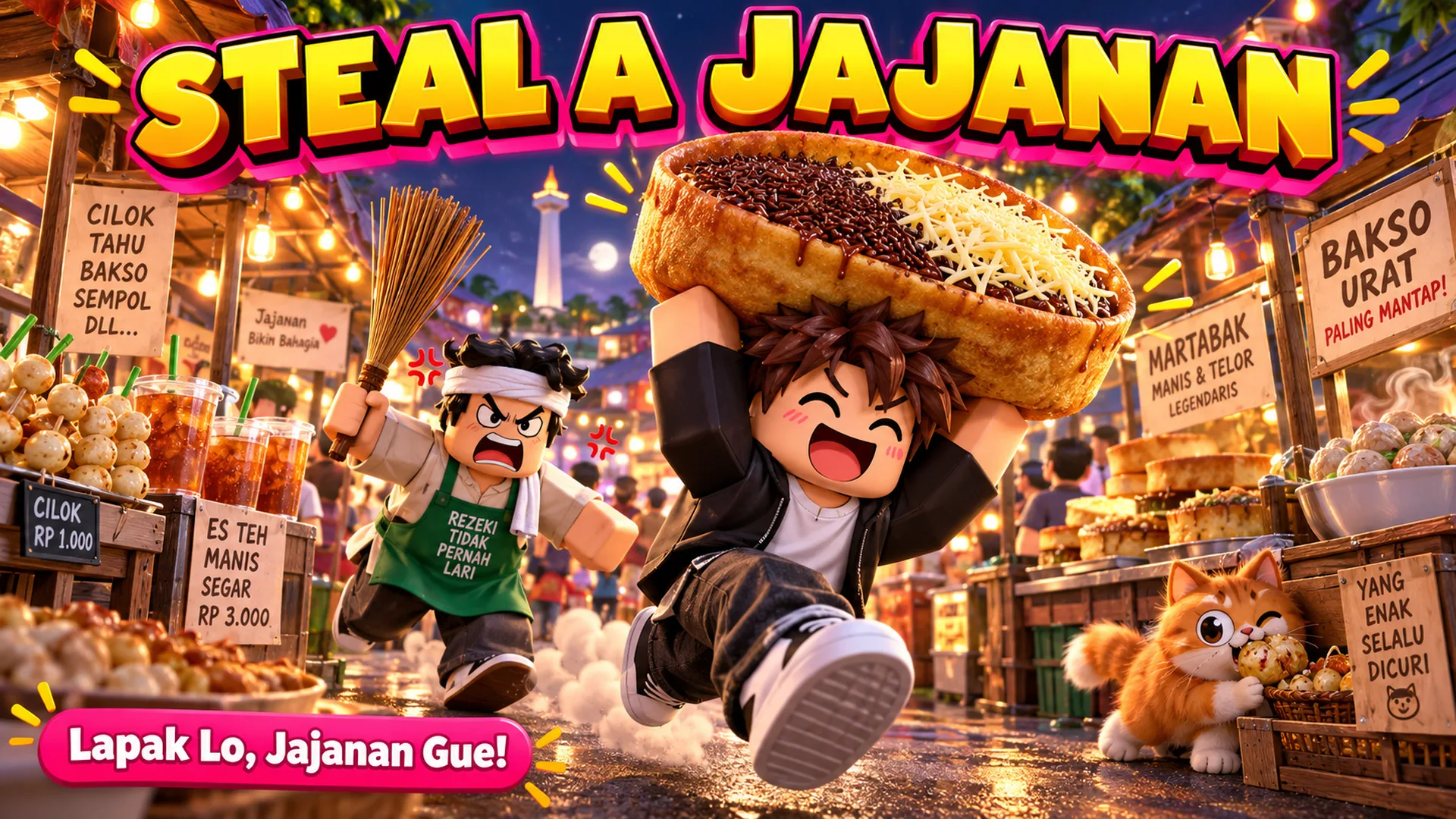 Suasana pasar malam Steal a Jajanan